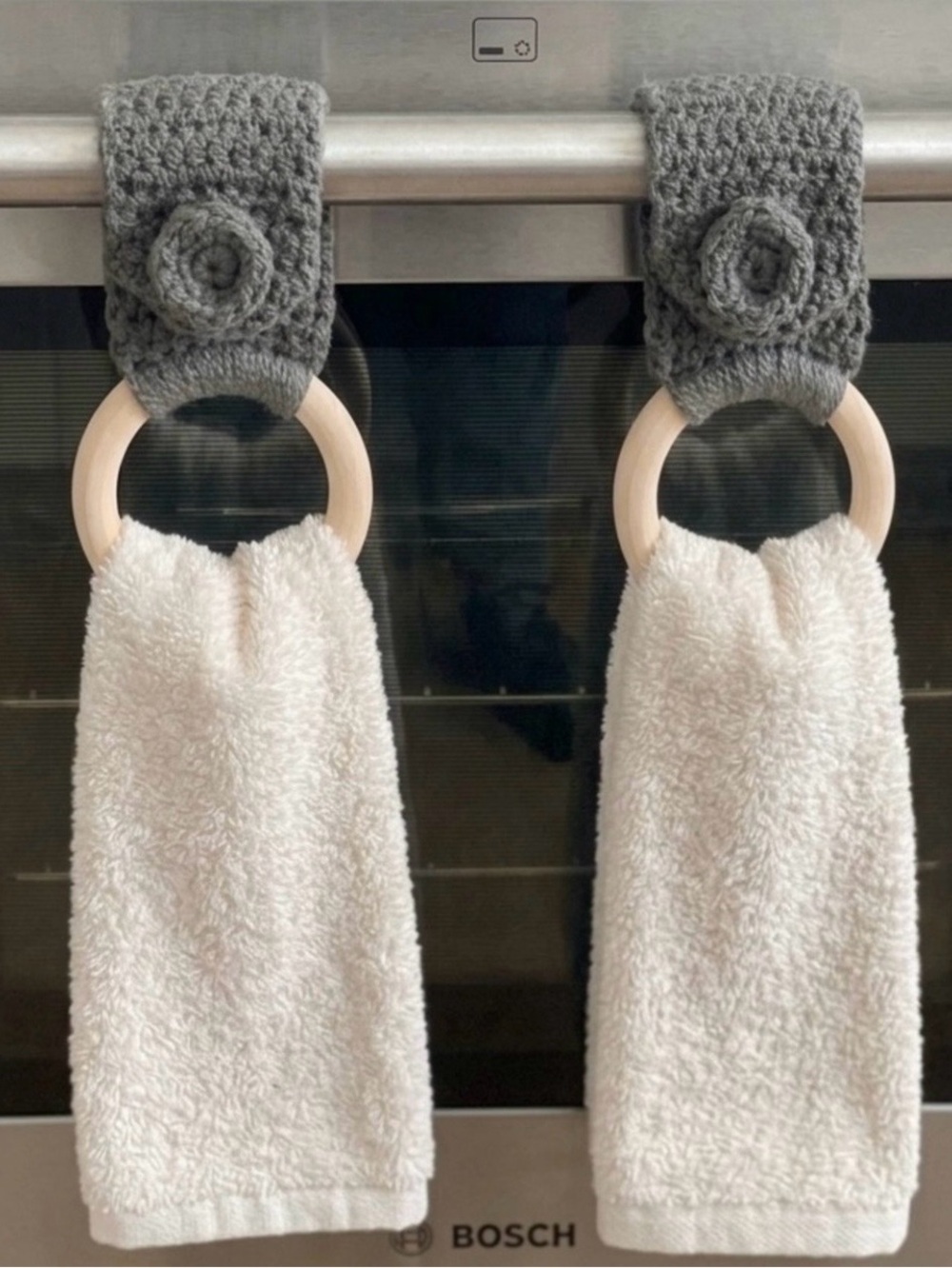 Crochet Towel Holders Set Of 2 - Pick Your Color